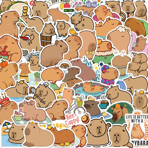 Fashionable 50 Cartoon Capybara Graffiti Stickers